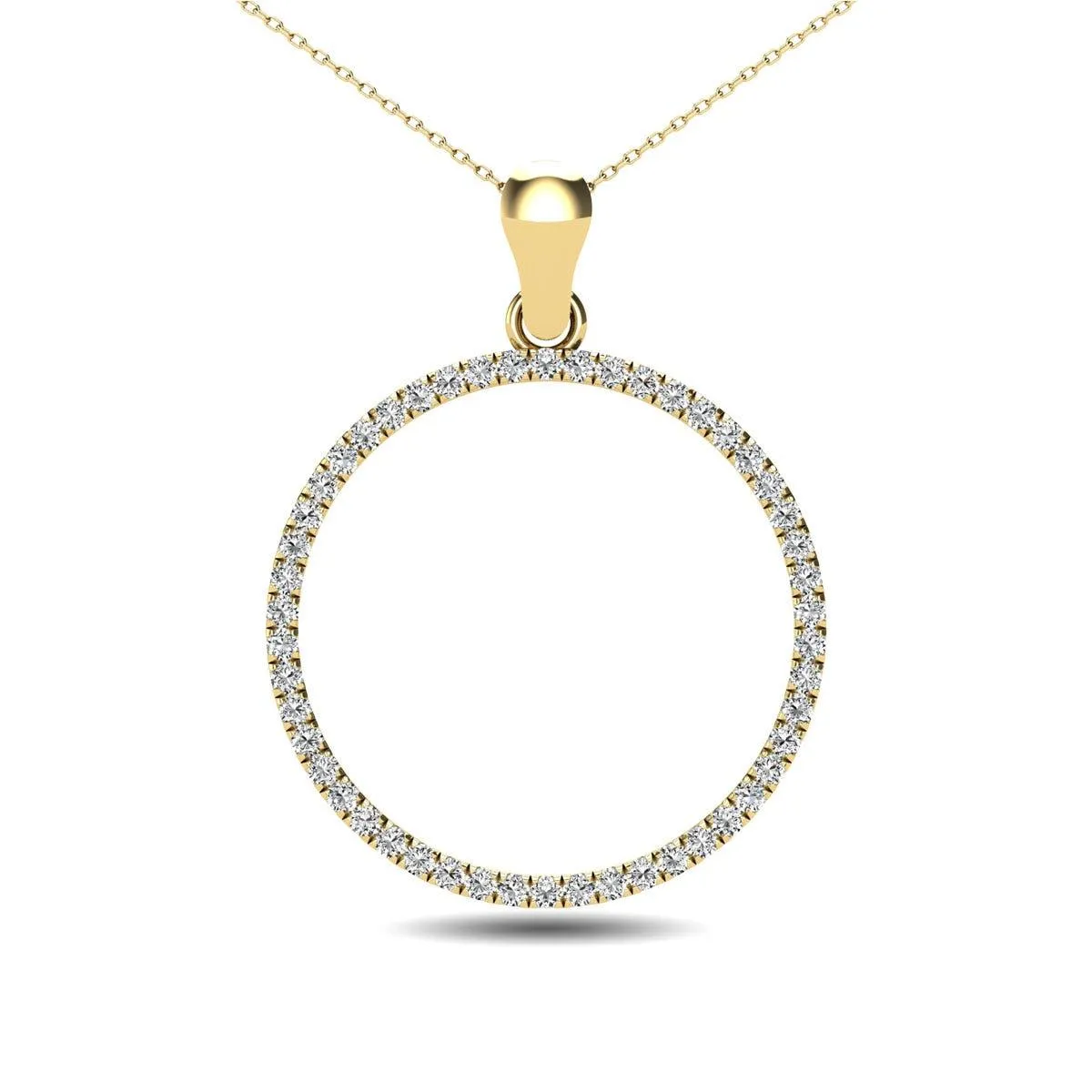 10K Yellow Gold 1/6 Ct.Tw. Diamond Circle Pendant