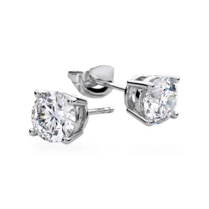 14k White gold diamond studs 0.87CT