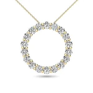 14K Yellow Gold 2/5 Ct.Tw. Diamond Circle Pendant