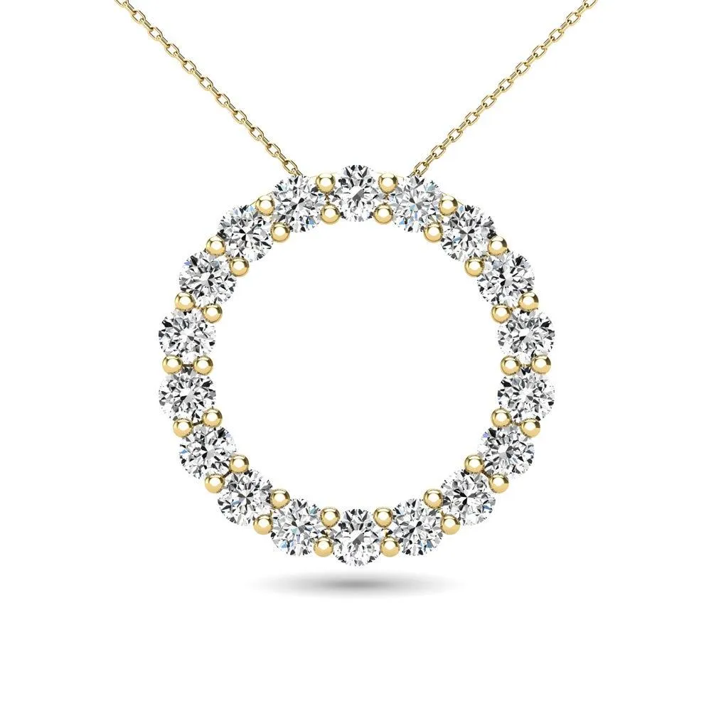 14K Yellow Gold 2/5 Ct.Tw. Diamond Circle Pendant