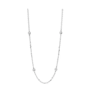 14KT White Gold & Diamond Classic Book Diamonds By The Yard Bracelet & Necklace Neckwear Necklace  - 2 ctw