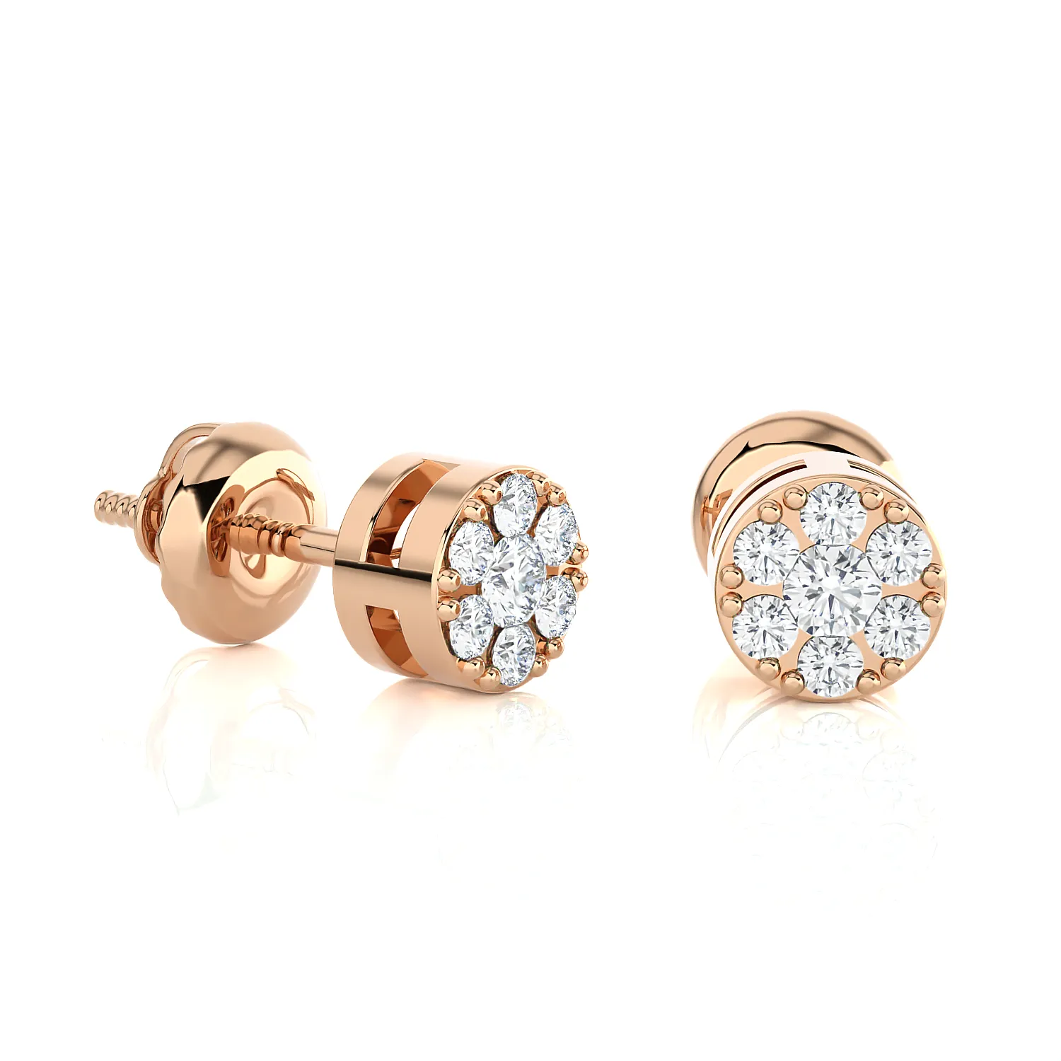 1/6 ctw Round Lab Grown Diamond Halo Stud Earrings