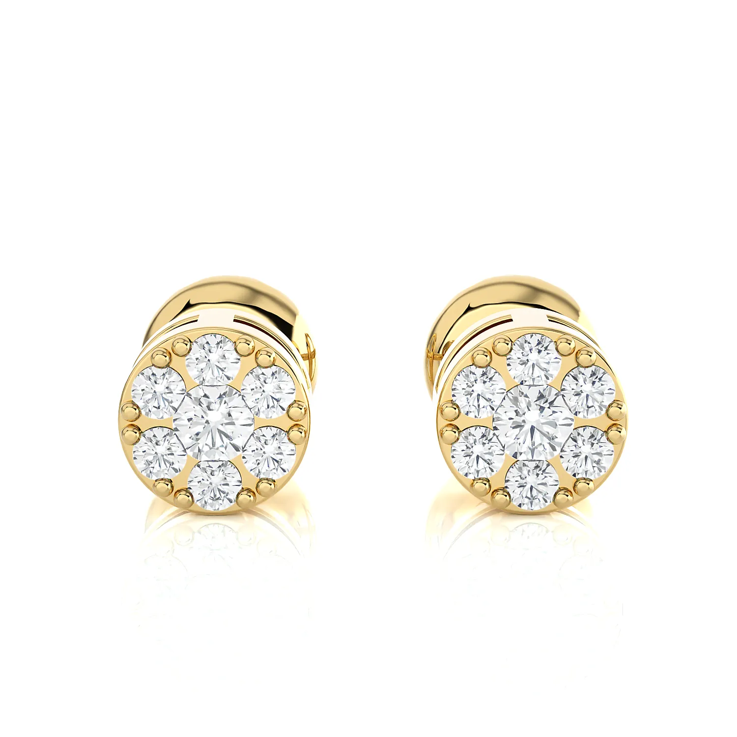 1/6 ctw Round Lab Grown Diamond Halo Stud Earrings