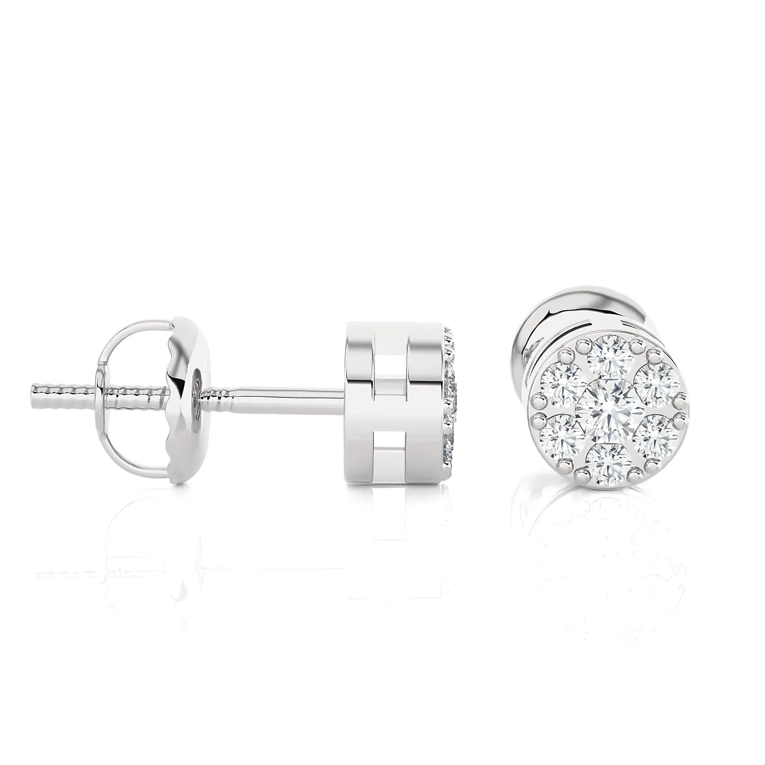 1/6 ctw Round Lab Grown Diamond Halo Stud Earrings