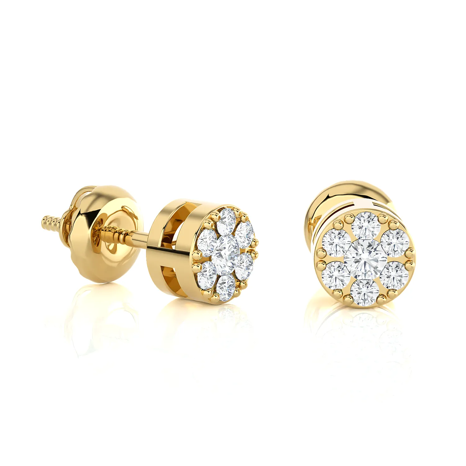 1/6 ctw Round Lab Grown Diamond Halo Stud Earrings