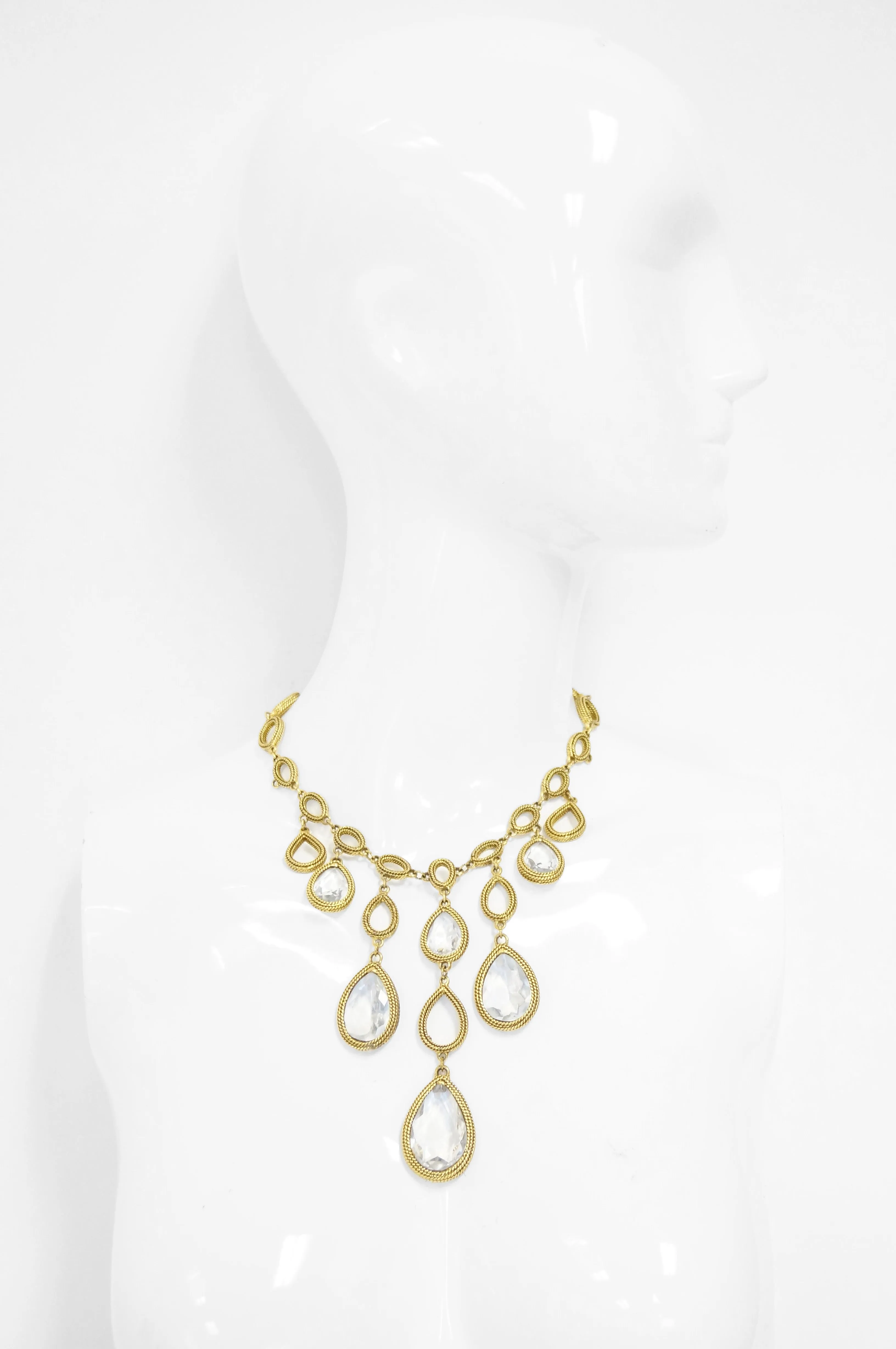 1960s Goldette Chandelier Bijoux Drop Necklace