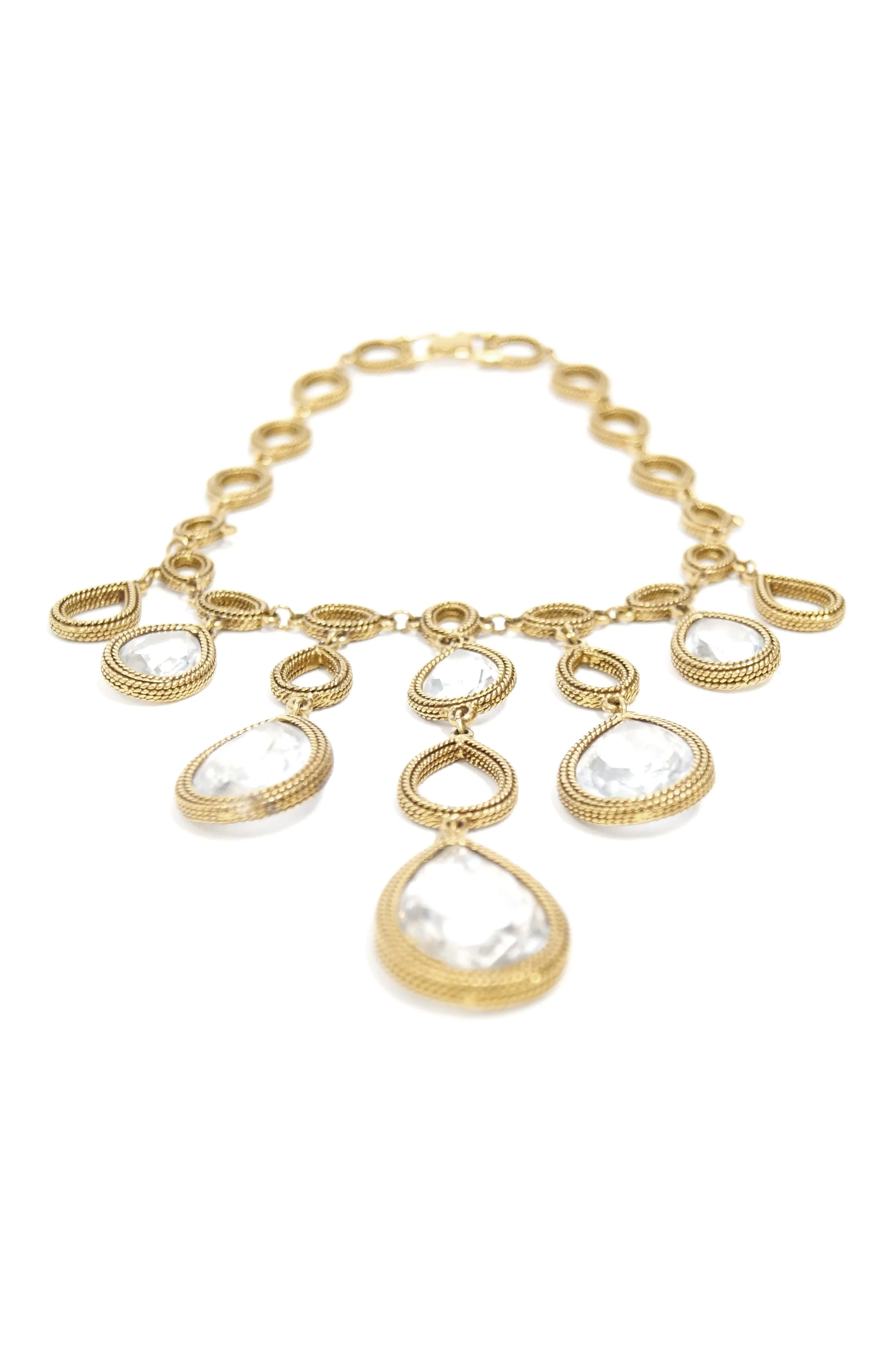 1960s Goldette Chandelier Bijoux Drop Necklace