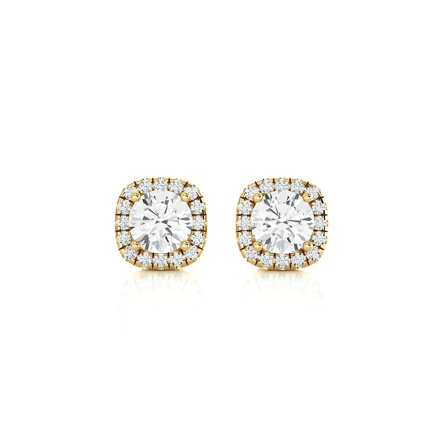 2 ctw Round Lab Grown Diamond Halo Stud Earrings