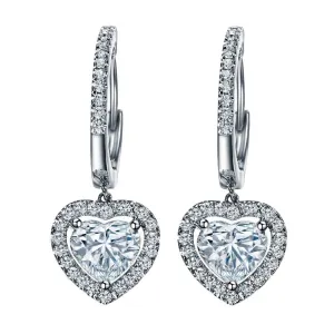 2.00 Carat T.W. Diamond Heart Halo Earrings