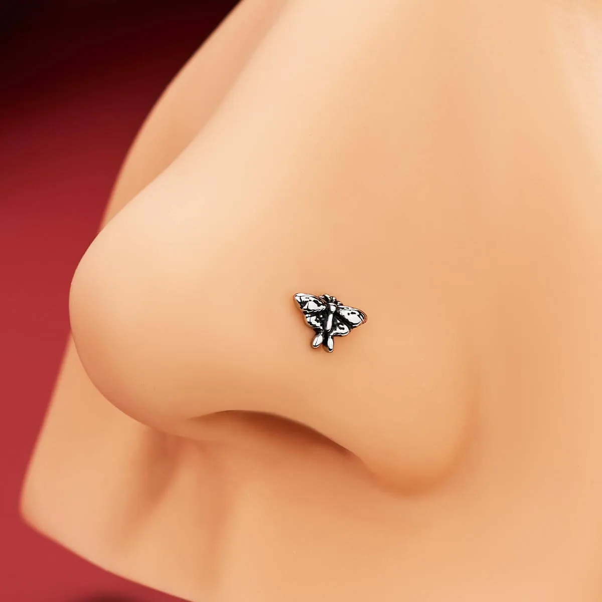 20G 3PCS Coffin/Moth/Bat Wing L-Shaped Nostril Studs Set