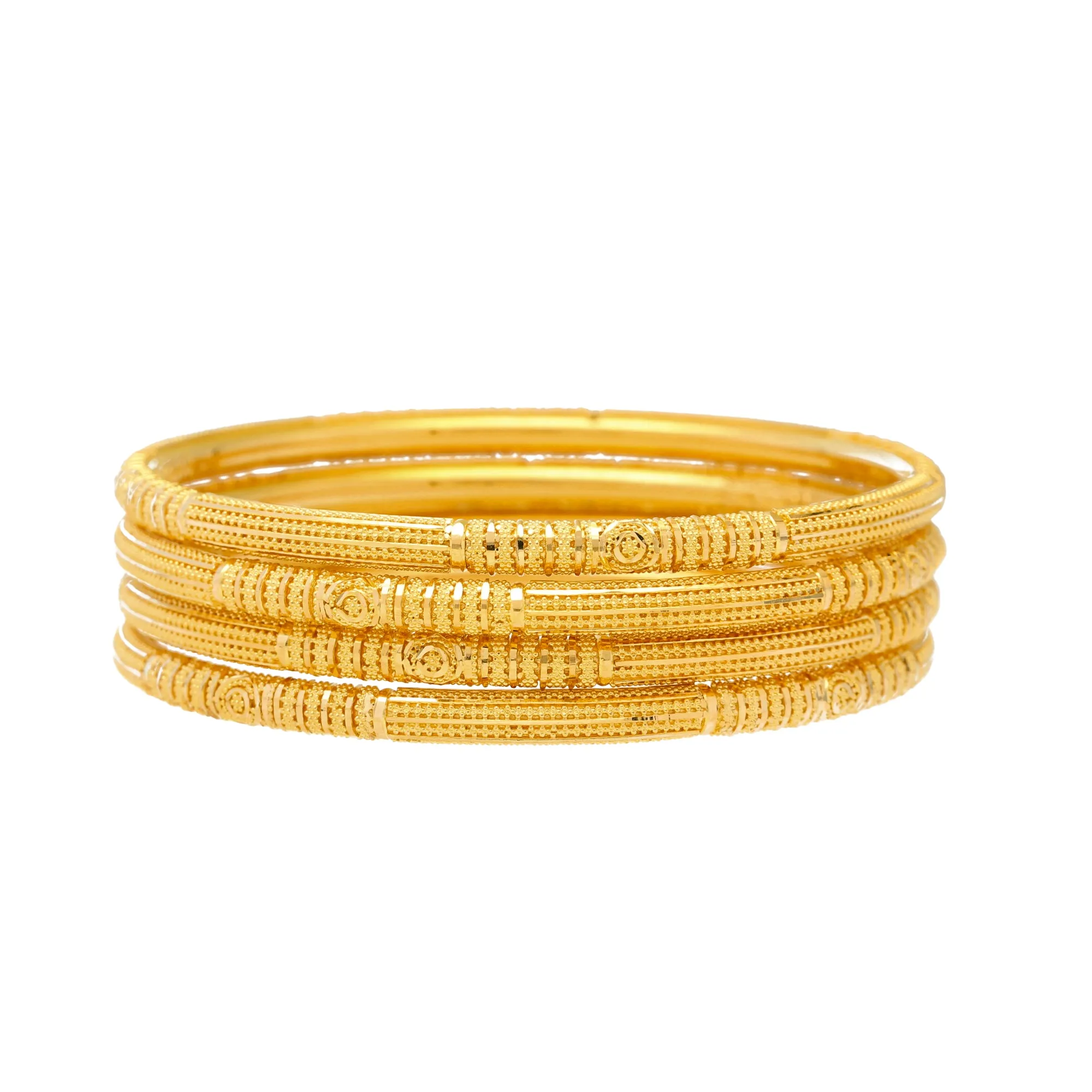 22K Yellow Gold Bangle Set of 6 (113.1gm)