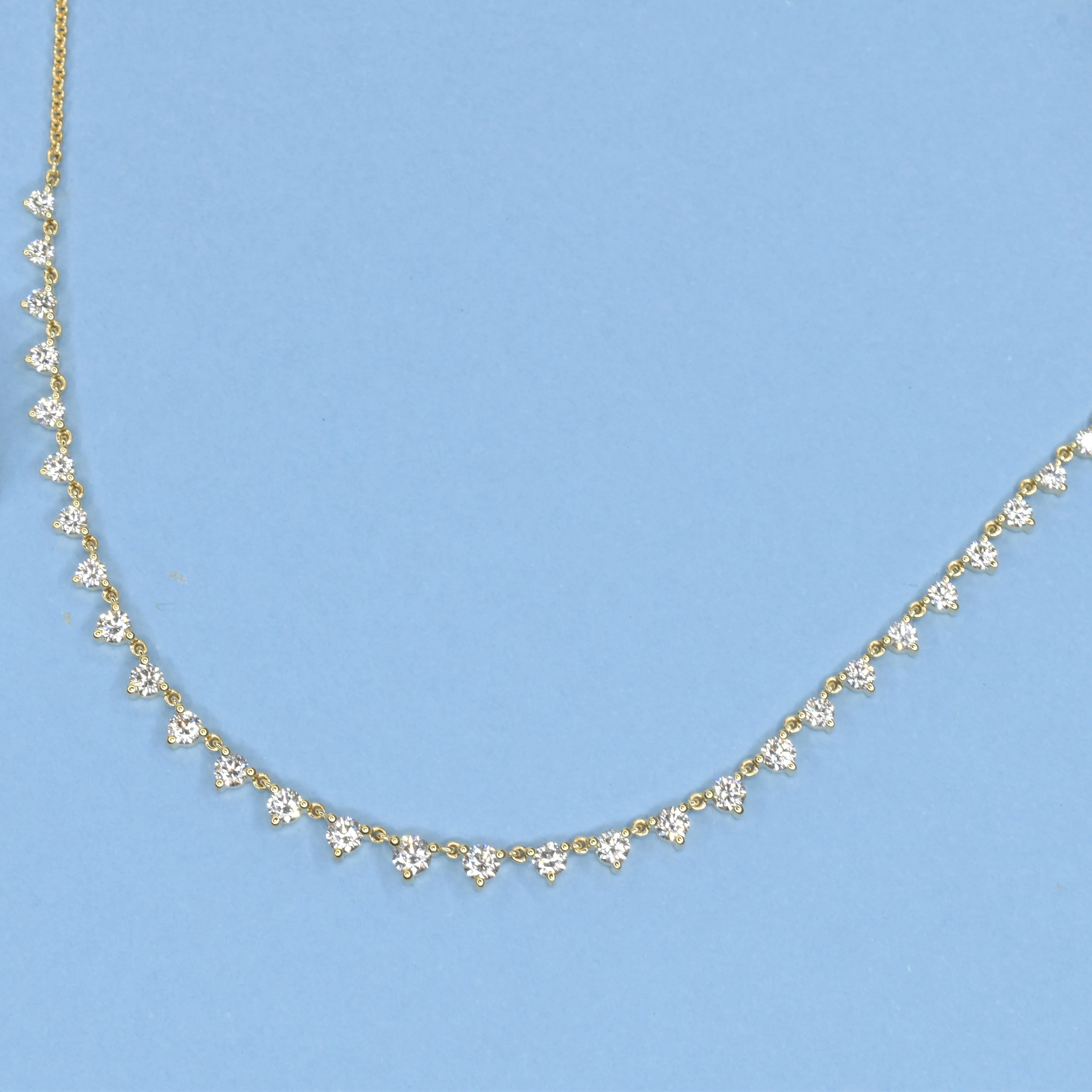 3 Prong Diamond Necklace