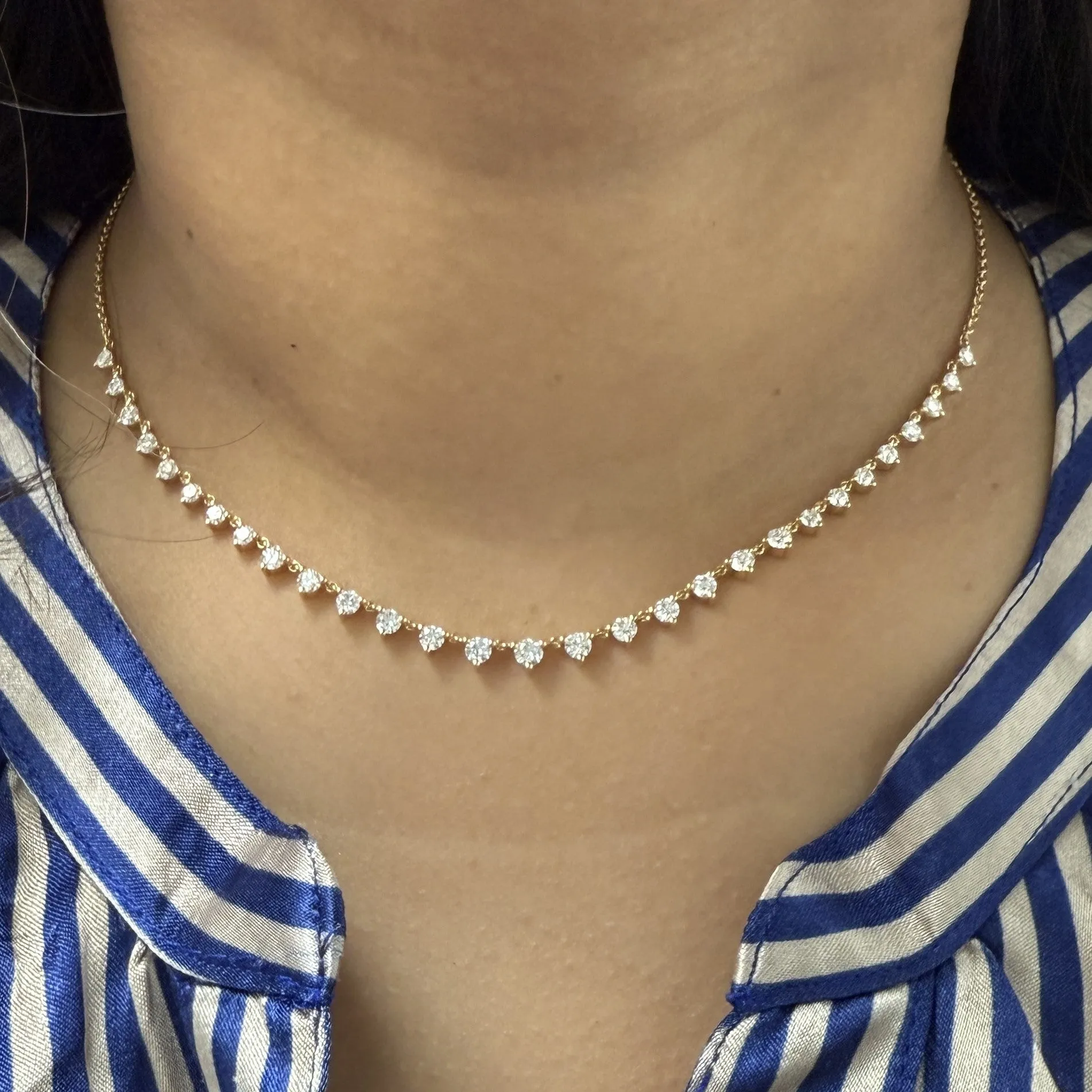 3 Prong Diamond Necklace