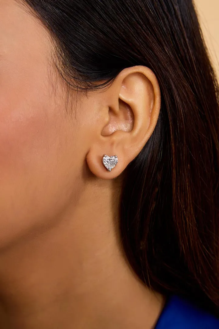 3Ct Heart studs