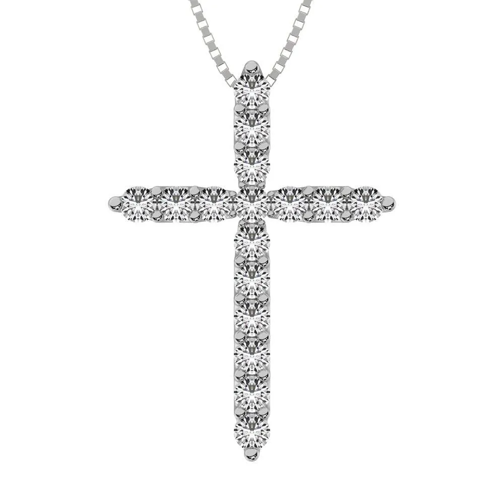 4 Prong Diamond 1/2 Ct.Tw. Cross Pendant