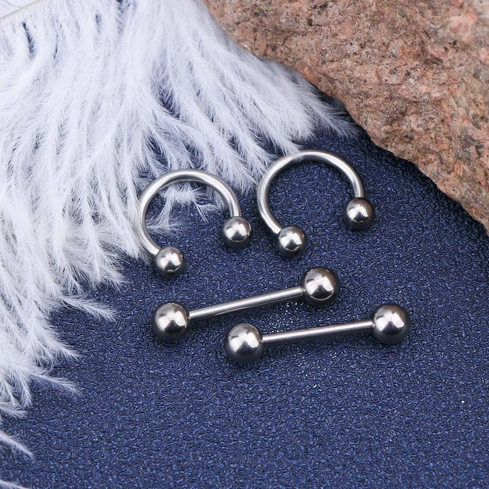 4PCS 14G Titanium Nipple Rings Nipple barbell Piercing