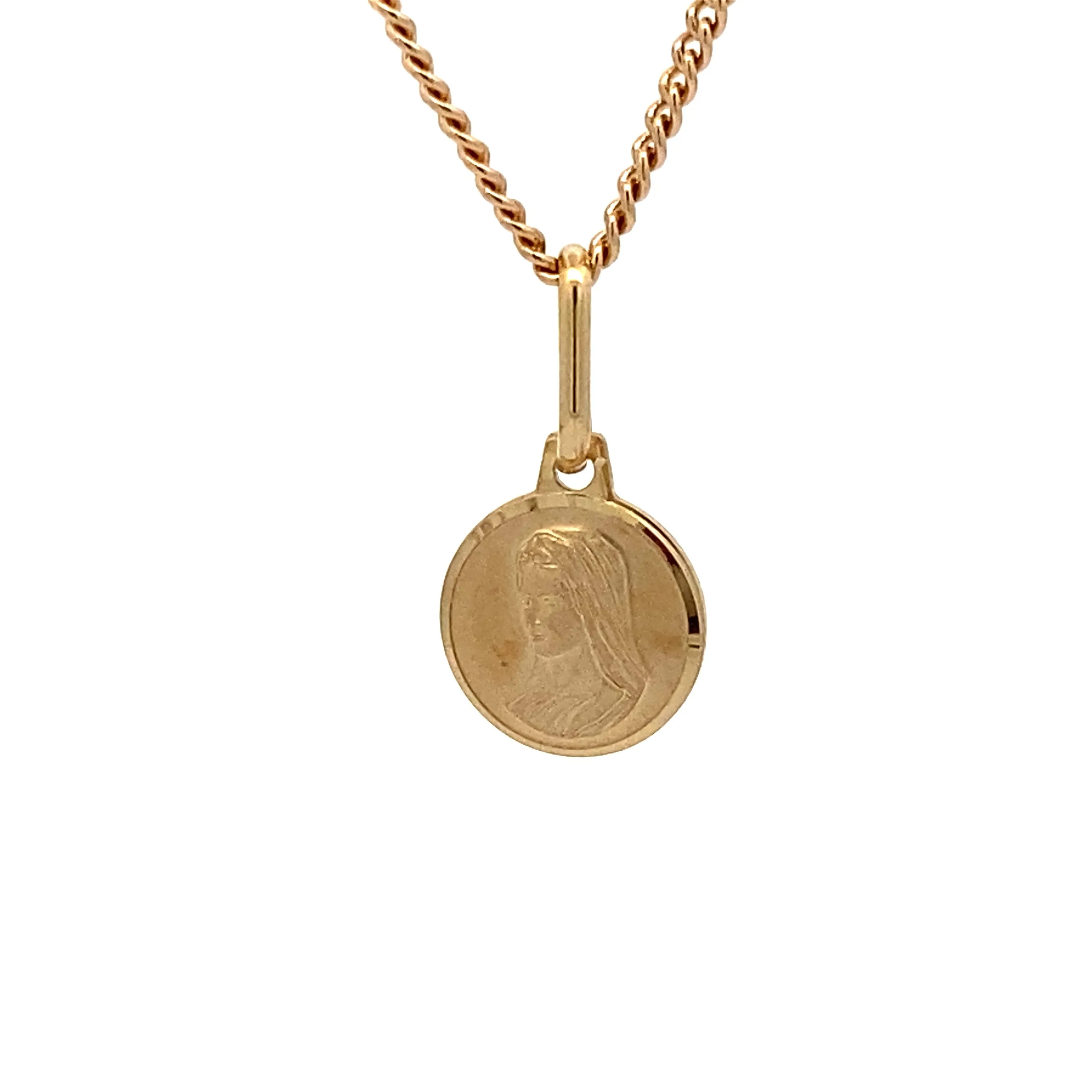 9ct Gold Mother Mary / Madonna Medallion