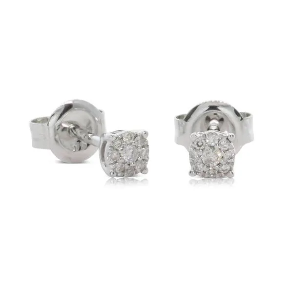 9ct White Gold Mini Diamond Galaxy Studs