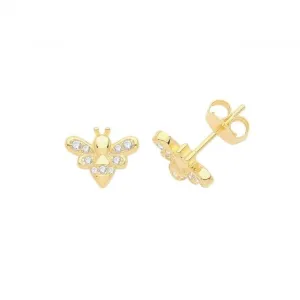 Acotis Silver Studs Gold Plated Zirconia Set Bee G51249GP