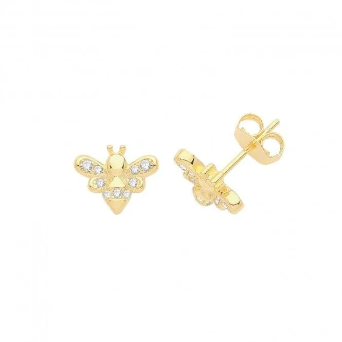 Acotis Silver Studs Gold Plated Zirconia Set Bee G51249GP