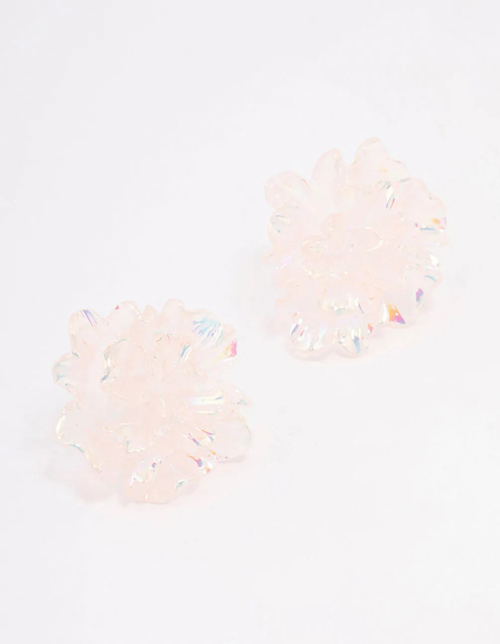 Acrylic Holographic Flower Stud Earrings