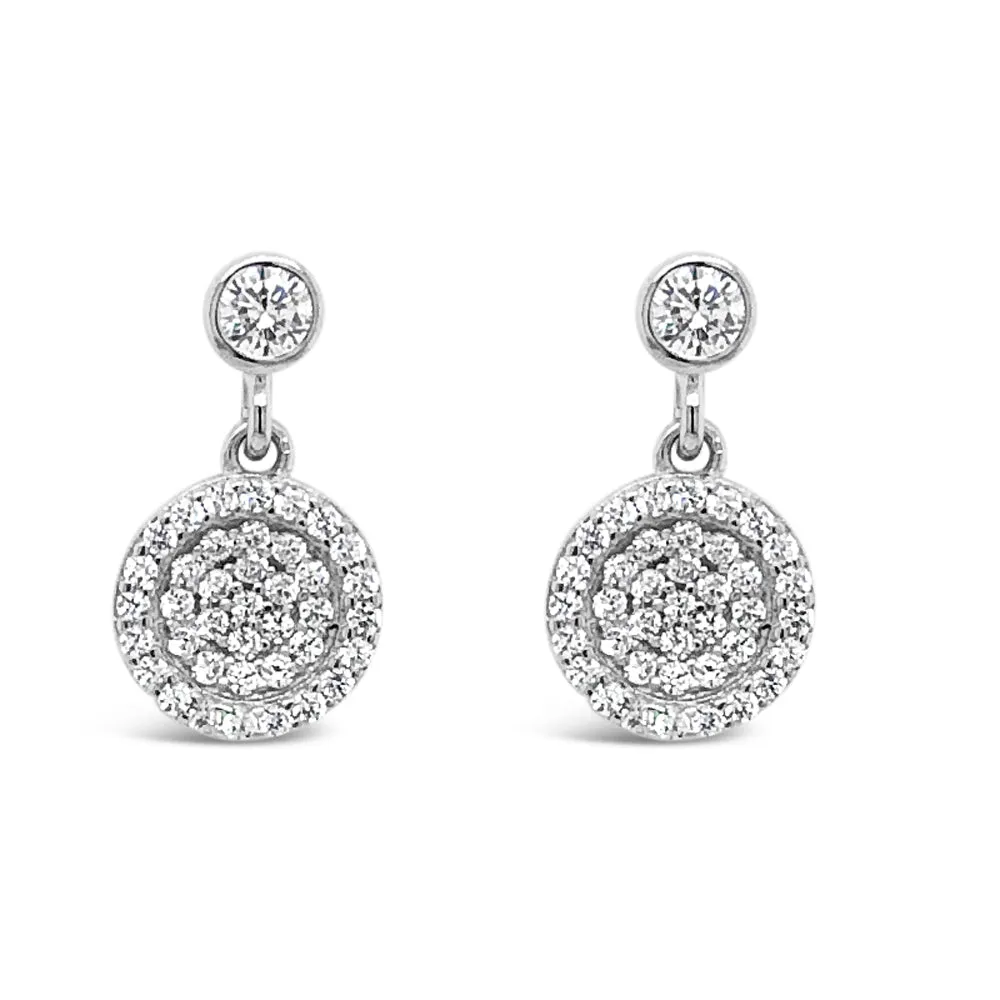 Adeline Circle Sterling Silver Delicate Drop Earrings