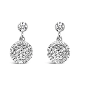 Adeline Circle Sterling Silver Delicate Drop Earrings