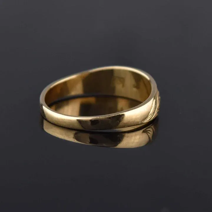 Antique Art Nouveau 14K Gold Vermeil Wedding Band Ring