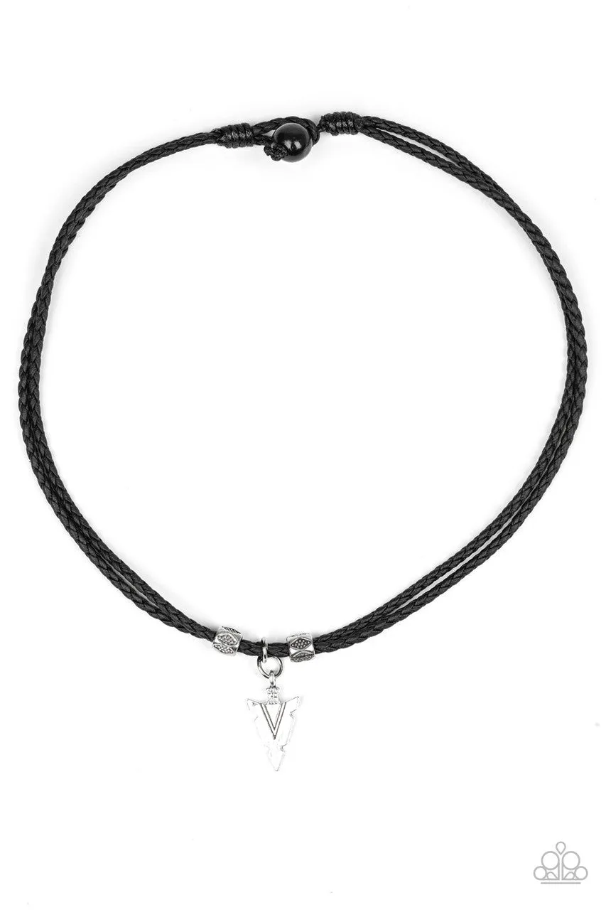 Arrow Edge Black Paparazzi Necklace