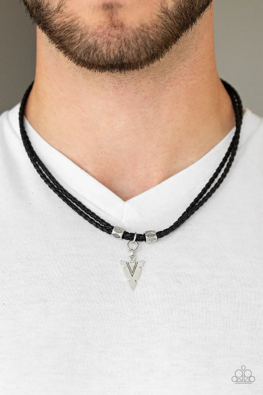 Arrow Edge Black Paparazzi Necklace