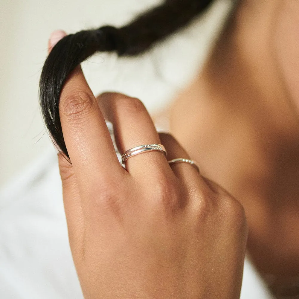 Bar & Ball Stacking Ring Sterling Silver