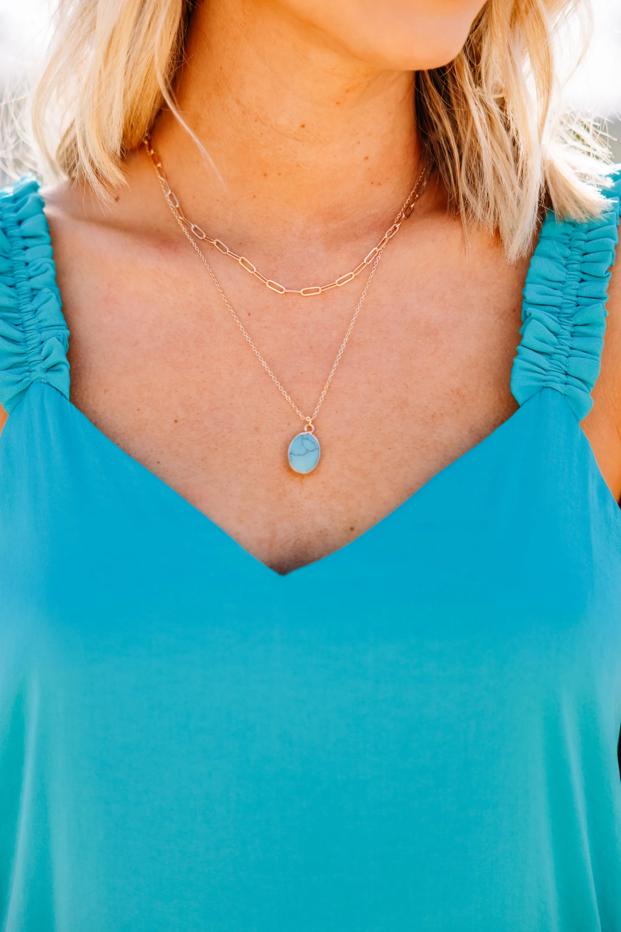 Better This Way Turquoise Blue Layered Necklace