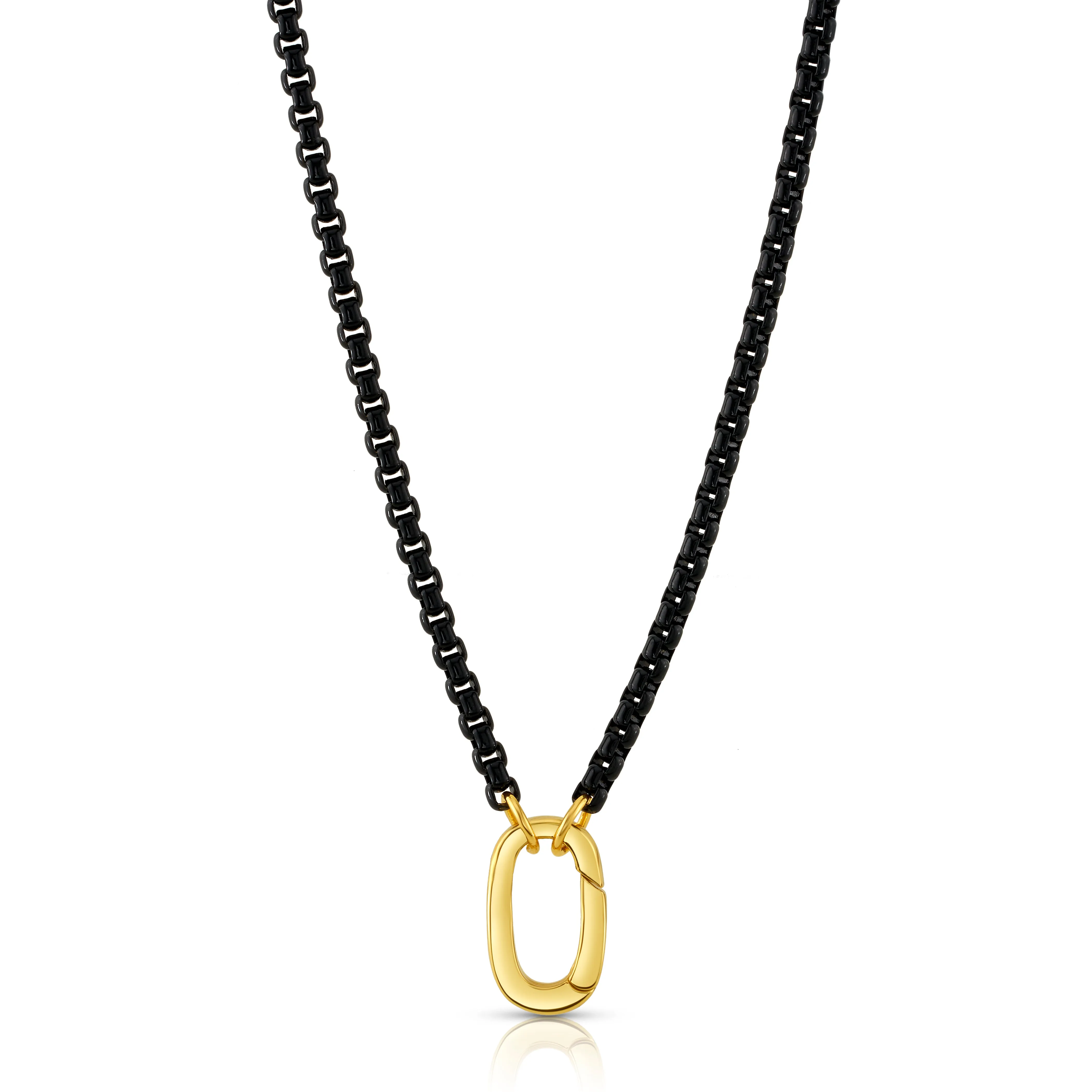 BLACK ENAMEL CONNECTOR NECKLACE