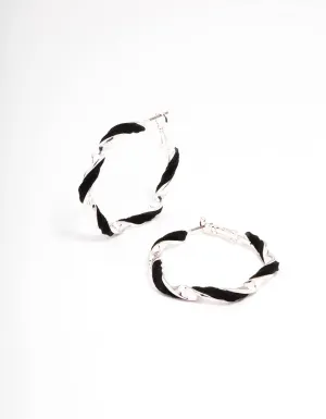 Black Twisted Hoop Earrings