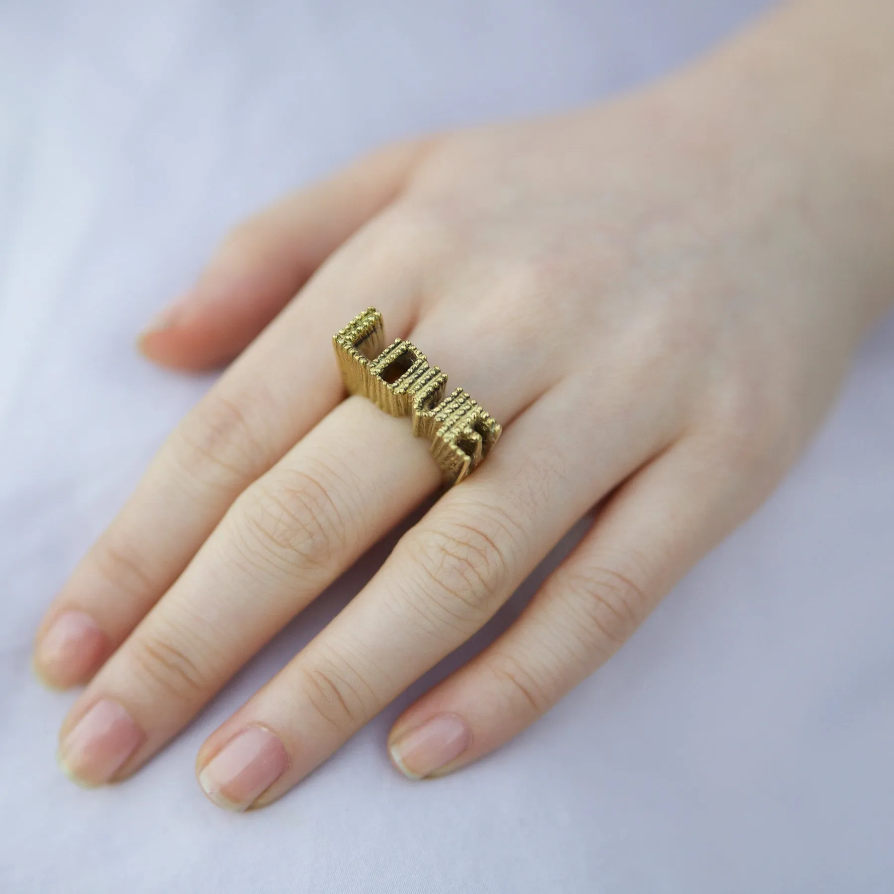 Brass LOVE Ring