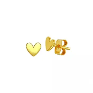 Bridal Love Heart Studs Gold