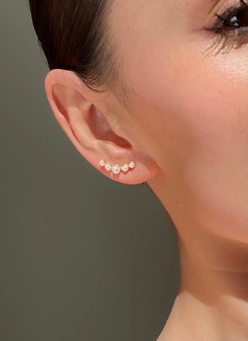 Bridal Pearl Bar Stud