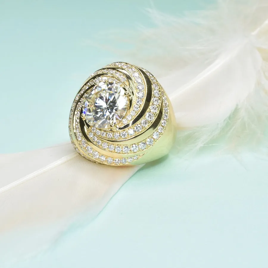 Bubble Gold and Diamond Cocktail Ring