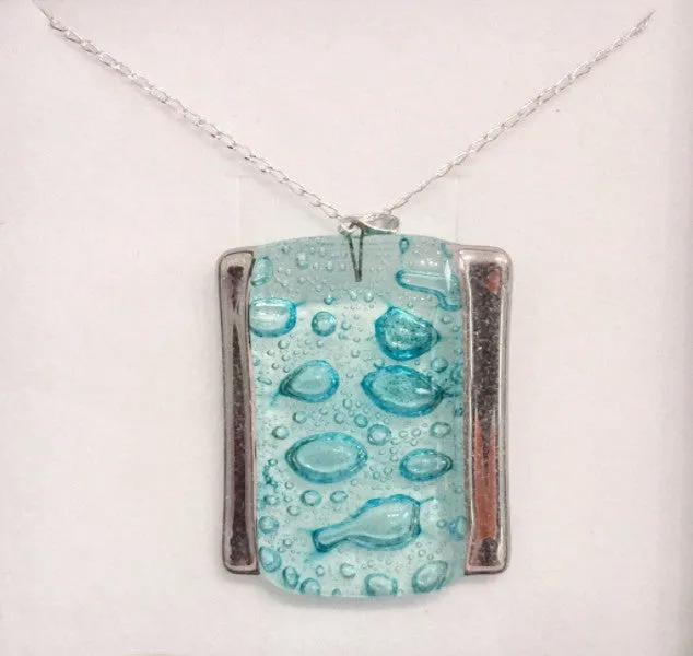 Bubble Rectangle Pendant (Turquoise)