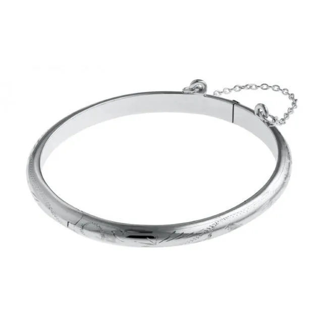 Carrs Silver Christening Bangle PNJ045