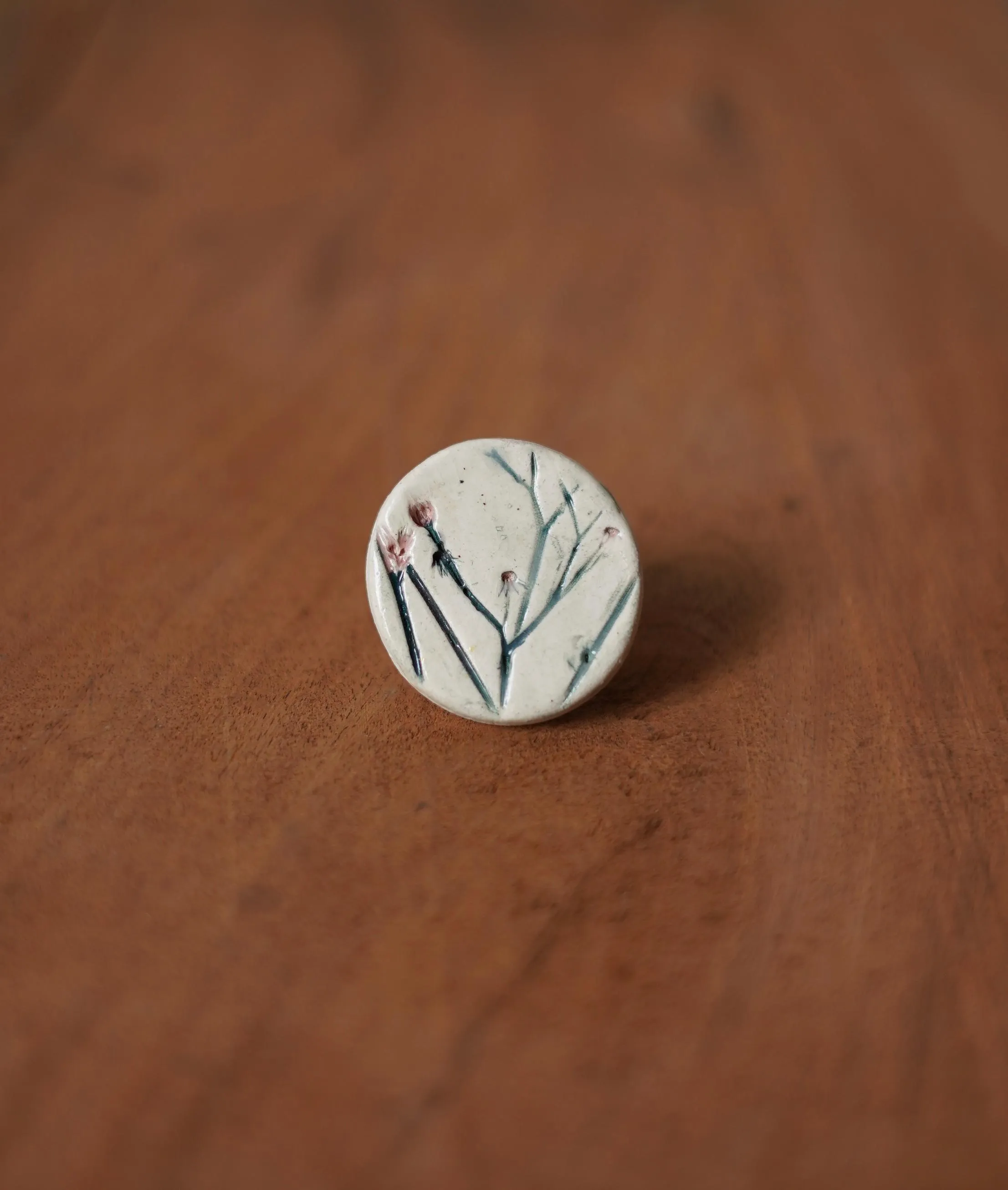 Ceramic Botanical Statement Ring