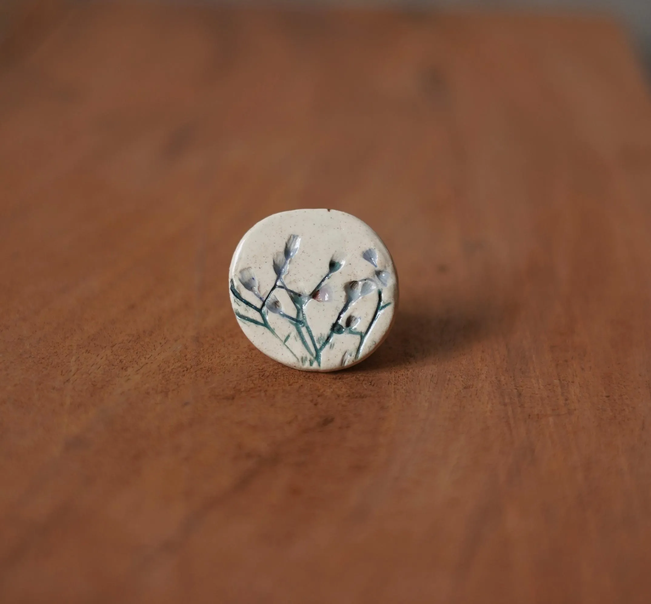 Ceramic Botanical Statement Ring