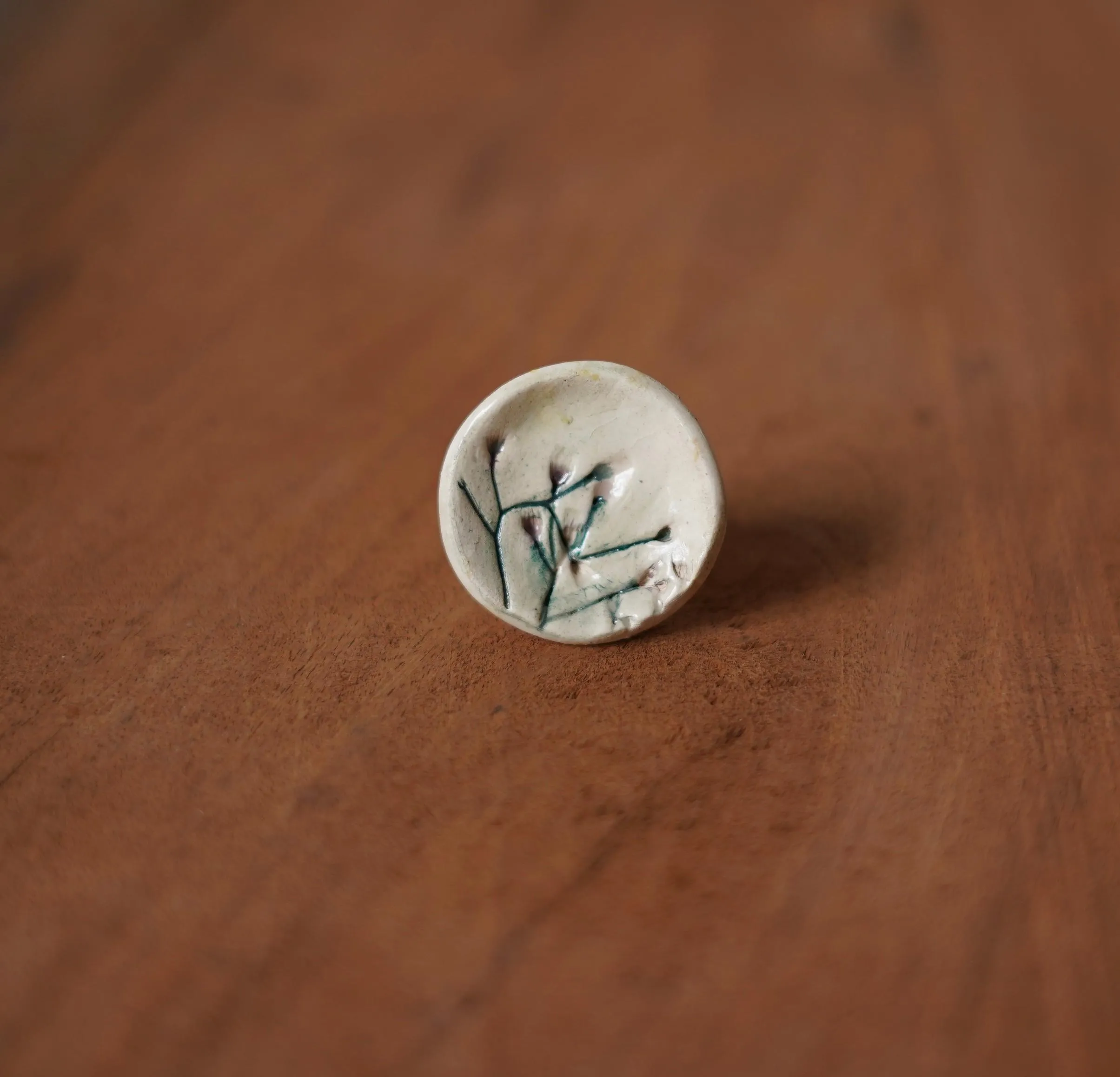 Ceramic Botanical Statement Ring