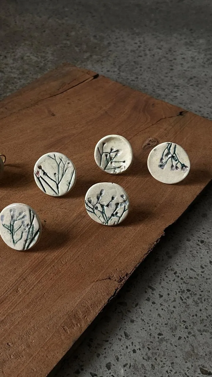 Ceramic Botanical Statement Ring