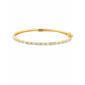 CRISLU Prism II Bangle finished in Pure Platinum/Gold or Rose Gold