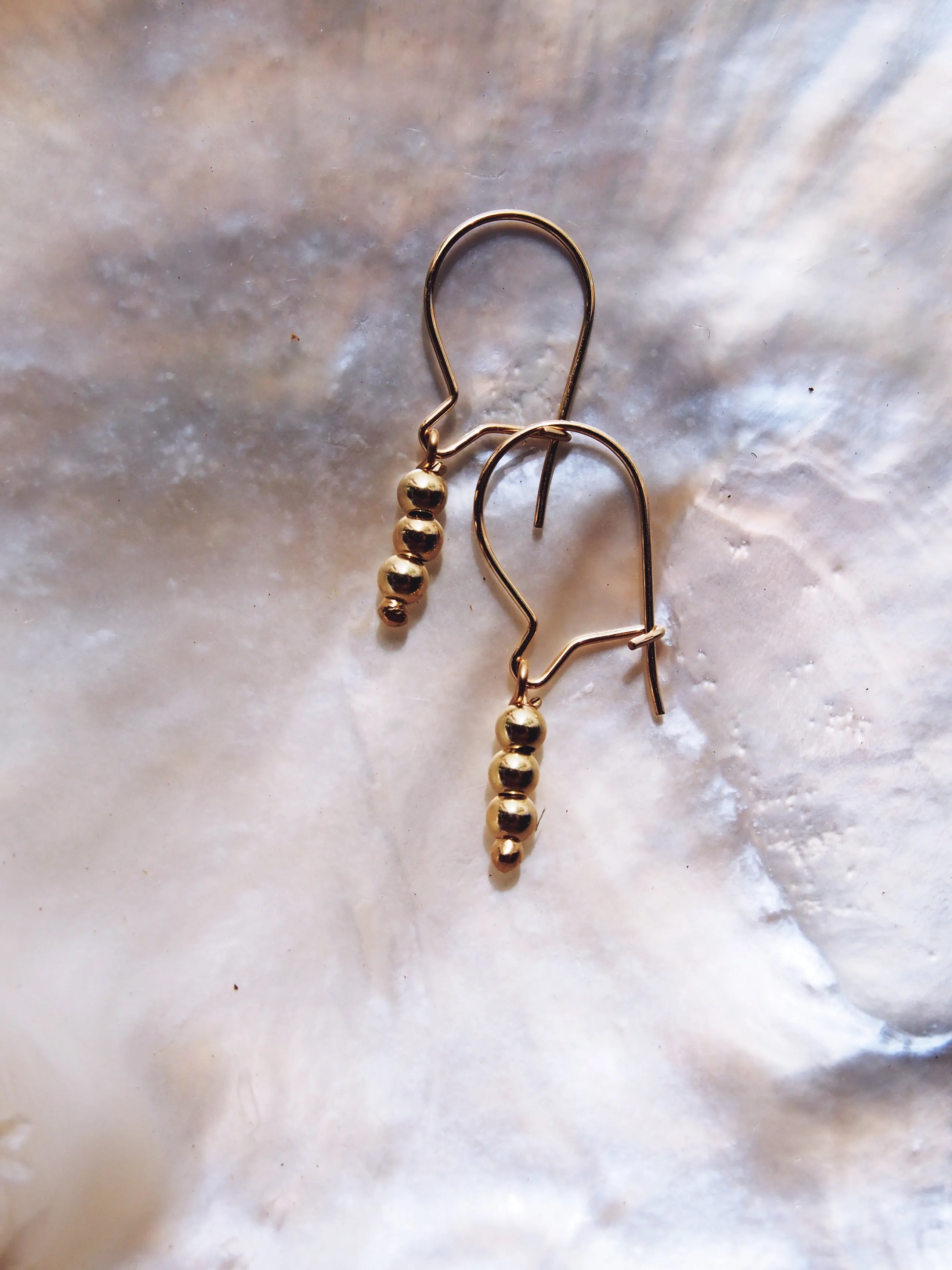 Dainty Golden Drop Earrings - Keilana