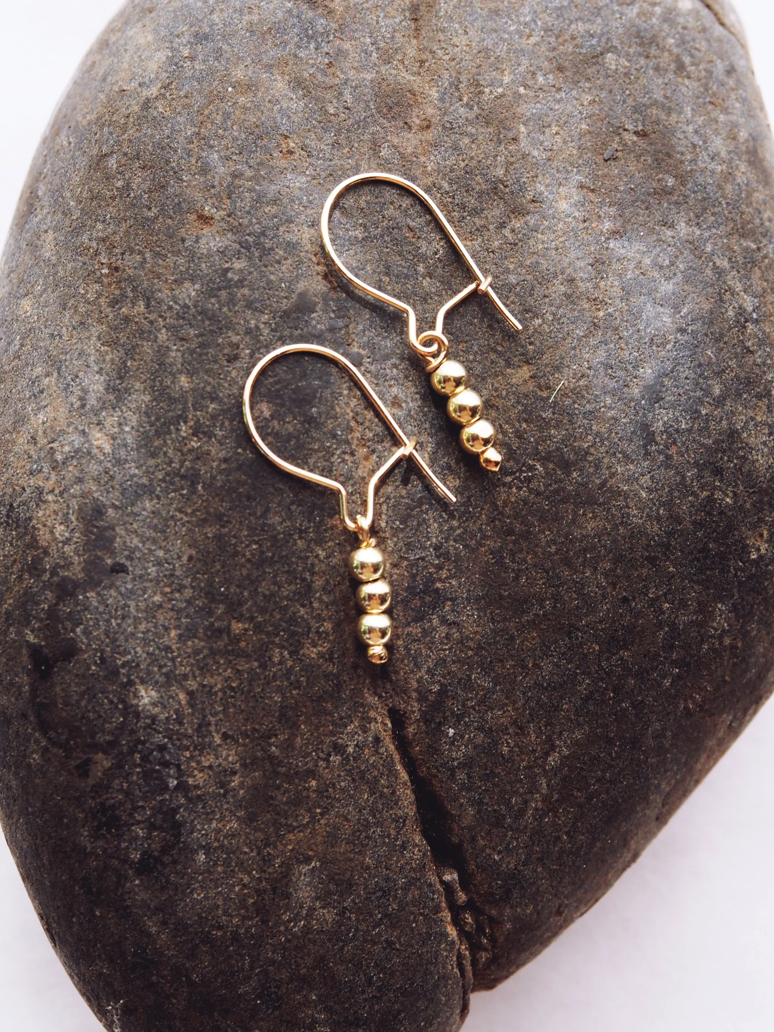 Dainty Golden Drop Earrings - Keilana