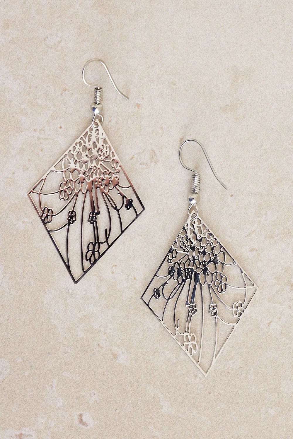 Delicate Bloom Earrings - Silver