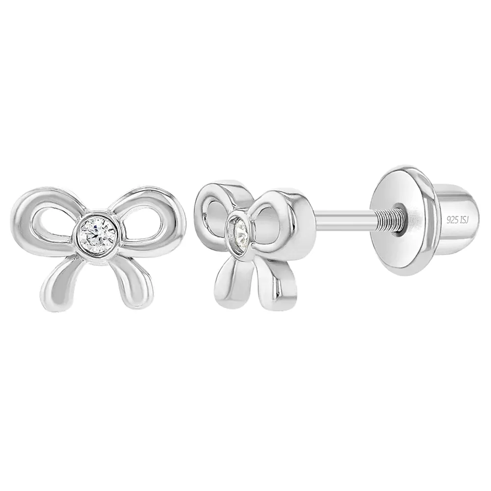 Delicate Bow Screw Back Earring