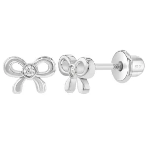 Delicate Bow Screw Back Earring